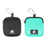 eBasics 2 Pack Small Dog Treat Carrier Pouch for Leash Dog Training Reward Pouch Snack Bait Bag Puppy Walking Treat Poop Bag Holder, Black & Blue