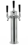 Kegco DT145-3S 14" Tall Polished Stainless Steel 3-Faucet Beer Tower - Standard Faucets