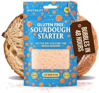 KozyKraft Gluten Free Sourdough Starter Culture (15 Grams) | Dehydrated, Organic, Beginner-Friendly | Bubbling in 5-7 Days | For Gluten Free Bread, Pizza, Pancakes & More | Made with Brown Rice Flour | Includes Step-by-Step Tutorial