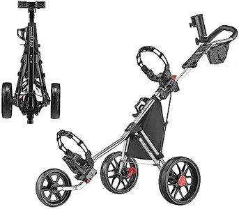 Caddytek CaddyLite 11.5 V3 3 Wheel Golf Push Cart - SuperLite Deluxe, Lightweight, Easy To Fold Caddy Cart Pushcart , Silver , 53.5 x 27 x 45"