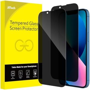 JETech Privacy Full Coverage Screen Protector for iPhone 16e 2025, iPhone 13/13 Pro 6.1-Inch, Anti-Spy Tempered Glass Film, Edge to Edge Protection Case-Friendly, 2-Pack