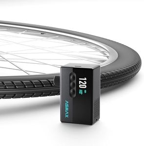 ASMAX T30 Mini Bike Pump, 16s Fast Inflate Electric Bike Pump with Gauge, 120PSI Portable Bicycle Tire Pump with Presta and Schrader Valve for Road Bikes, MTB, E-Bike, Balls