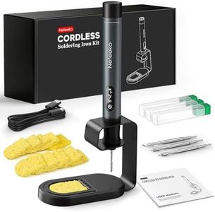 Nefeeko Soldering Iron Kit, Cordless Soldering Iron with LED Display, 7s Fast Heating(392-842°F), Auto Sleep/Off, Interchangeable C210 Soldering Tips, Portable Tin Melting Tools for Precision Repair