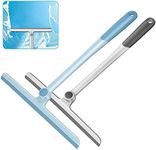 WDOPEN Household Squeegees for Glass Doors, Bathroom, Mirrors, Squeegee for Windows Cars and Tile Walls, Silicone Handle Shower Squeegee 12 Inch (Grey+Blue，2Pack)