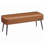 VASAGLE EKHO Collection - Bench for Entryway Bedroom, Synthetic Leather with Stitching, Ottoman Bench with Steel Legs, Living Dining Room, Mid-Century Modern, Loads 300 kg, Caramel Brown LOM076K51