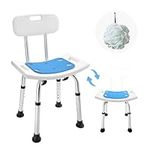 LEACHOI Shower Chair with Back Removable - 2 in 1 Nonslip Shower Stool for Inside Shower, Narrow Bathtub Chair, Adjustable Shower Seat for Seniors, Elderly, Handicap, Disabled (300 LBS)