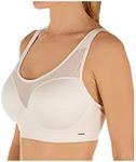 Le Mystere Women's Sheer Illusion Sports Bra, Medium Impact, Bounce Reducing Straps, Shell, 12F