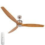 Lucci Air Airfusion Akmani Ceiling Fan, Metal, 36 W, Chrome/Teak 152 cm diameter