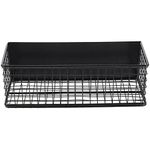 HEMOTON Wire Mesh Magnetic Storage Basket Trash Cadd-y Container Desk Tray Office Organizer Bin for Microwave Oven Refrigerator Kitchen Office Black