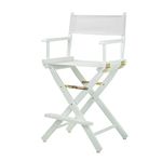 Casual Home 24-Inch Director Chair White Frame, White Canvas