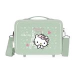 Hello Kitty Paris Adaptable Toiletry Bag with Green Shoulder Strap 29x21x15 cms Rigid ABS 9.14L 0.6 kgs