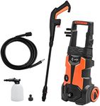 CLIPOP Powerful Electric Pressure Washer, 450L/H 1900W Home Car Driveway & Patio High Power Portable Jet Wash Cleaner with Adjustable Spray Nozzle, High Pressure Jet Washer Kit