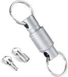 Titanium Quick Release Keychain, Quick Disconnect Keychain 360-Degree Swivel Detachable Key Ring Dual Pull Apart Heavy Duty Key Chain for Car Key Women Men