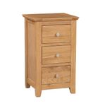 Hallowood Furniture Hereford Bedside Table, Lamp Tables for Small Spaces, Light Oak Narrow Side Table, Bedside Cabinet, Wooden Table with Chest of Drawers for Bedroom & Living Room
