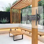 ZeboZap ZZTVT2064 NO Drill Tilt Only Outdoor TV Mount | GAZEBO TV Mount | Patio TV Mount | Pergola TV Mount | Square Post TV Mount | Stainless Steel Screws | Weatherproof | Holds 120lbs | Black