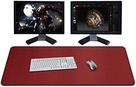 ZORESYN XXL Large Mouse Pads (110 x 50cm) - PU Leather Extended Large Gaming Mousepad Desk Mat - Nonslip Base and Waterproof Desktop Keyboard Extended Mouse Mat (Red, XX-Large)