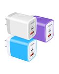 20W PD C Type Power Adapter, Dual-Port USB-C Wall Charger Plug Block Station Type C Box Supper Fast Charging Brick for iPhone, Galaxy, Google Pixel, Motorola, Oneplus Kindle Cargador Cube