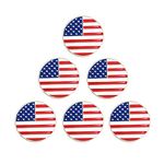 Myartte Lot of 6 Golf Ball Markers Assorted Patterns - Soft Enamel Technique (American Flag 1)