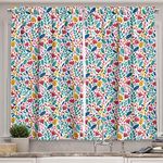 Ambesonne Leaves Kitchen Curtains, 