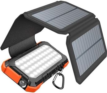 BLAVOR Solar Charger Power Bank,PD 18W QC3.0 Fast Charging 20000mAh Solar Powered Powerbank with 4 Foldable Panels, Type C Input/Output, Camping Light SOS Flashlight, Compass Carabiner