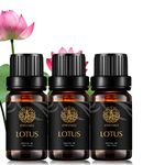 100% Pure Lotus Essential Oil for Humidifier, 3x10ml Aromatherapy Essential Oil Lotus for Diffuser, Lotus Oil for Candle Making