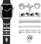 JR.DM Watch Band Charms with Decorative Bling Rings Loops, Compatible with Apple Watch 40mm 38mm 41mm 42mm 44mm 45mm Smart Watch Strap Accessories for iWatch Series 9 8 7 SE 6 5 4 3 2 1 (No Band)