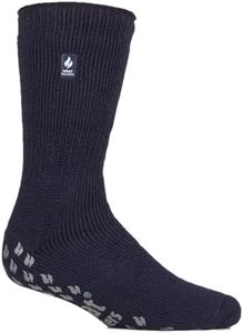 Heat Holders Original Winter Warm Thermal Slipper Socks with Grip Sole Men's Sizes 6-11UK 7-12US (Patras Navy)