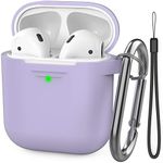 AhaStyle AirPods Case for Girls Women, Premium Silicone Protective Case Cover Accessories Compatible with Apple AirPods 2 & 1(Lavender)