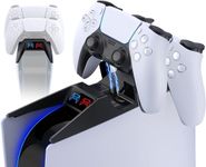Ant Esports PS5 Controller Charging Station Dual Sense Fast Charging Dock for PS5 Controllers, LED Indicator, Dual Controller Charger Stand, Safe & Compact – Black