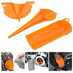 MoKo Car Oil Funnel, 3 Packs Motorcycle Refueling Funnel Long Mouth Oil Gasoline Water Filter Tool Crankcase Primary Case Oil Fill Drip-Free Long Stem Plastic Set for Harley - Orange