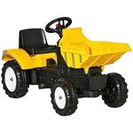 Aosom No Power Kids Ride-On Excavator, Toddler Tractor Pretend Play Construction Toys with Manual Control Bucket, Forward Backward, for 3-6 Years Old - Yellow