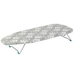 Beldray LA023735IKATEU7 Small Tabletop Ironing Board (76 x 31cm), Suitable for Left and Right-Handed Users, 100% Cotton Cover Ikat Print, Compact, Lightweight, Easily Foldable, Attached Hanging Hook