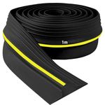 Universal Garage Door Seal Strip Heavy Duty Garage Door Bottom Weatherproof Threshold Seal Strip Rubber Garage Door Weather Seal Strip for Keeping Garage Clean &Dry (Black, 100mm(W)*25mm(H)*1m(L))