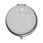 PLITI to My Daughter Compact Mirror from Mom Dad Daughter Graduation Gift Daughter Inspirational Pocket Mirror (Daughter closed CMbl CA)