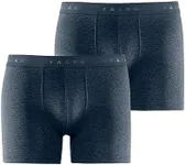 FALKE Men's Daily Comfort 2-Pack Boxer Briefs Underwear, Skin-Friendly, Breathable, Egyptian Cotton, Ultra Soft, Grey (Midnight 6366), L, 2 Pieces