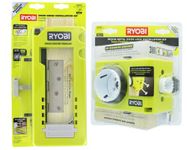 Ryobi A99HT2 Door Hinge Installation Kit/Mortiser Template Bundled with Ryobi A99DLK4 Wood and Metal Door Lock Installation Kit for Installing Deadbolts and Locksets