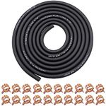 Tnisesm 5/16 Inch ID Fuel Line Hose 6 Feet + 20Pcs 2/5" ID Hose Clamps for Kawasaki Kohler Briggs & Stratton Small Gas Diesel Powersports Engines and Generators