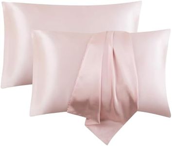 Satin Pillowcase, T Tersely 2 Pack 20"x 30" Silk Satin Pillowcases for Hair and Skin Queen Size Pillow Case with Envelope Closure (Cream)