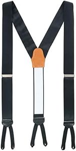 Trafalgar Men's Sutton Solid Color Silk Formal End Braces (Suspenders), Black, One Size