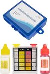 BlueStars Standard 3-Way Swimming Pool & Spa Water Test Kit - Test Water for pH, Chlorine, and Bromine