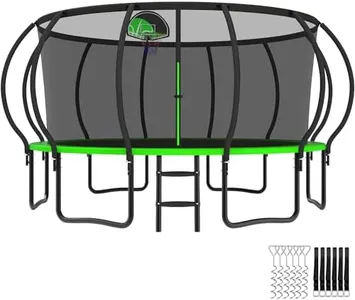 YORIN Tranpoline 16FT Tranpoline for Kids and Adults 1500LBS Recreational Tranpoline with Basketball Hoop, Enclosure Net, Back Yard Heavy Duty Outdoor Pumpkin Tranpolines, ASTM Approved