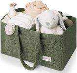 Beautiful Diaper Caddy Organizer - Versatile Storage Basket Easily Holds Diapers, Wipes and Other Baby Necessities - Perfect for Baby Showers, Functional Car Storage & Great Gift for Expecting Mothers