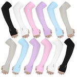 6 Pairs Arm Sleeves for Men Women UPF50+ UV Protection Sun Sleeves Sport Cooling Compression Arm Sleeve Cover with Thumb Hole (Mix Colors)