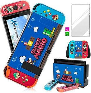 oqpa for Nintendo Switch Skin Cute Kawaii Cartoon Character Design Sticker, Fun Funny Fashion Cool Unique Switch Game Skins for Girls Boys Kids Stickers+Tempered Glass Film for Nintendo Switch (Malio)