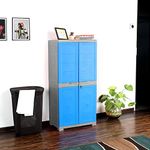 Cello Novelty Plastic Big 2 Door Cupboard - Blue and Grey