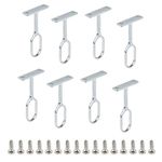 Rannb Oval Shape Closet Rod Center Support Bracket Zinc Alloy with Polished Chrome Finish -Pack of 8