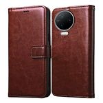 Casotec Flip Cover for Infinix Note 12 Pro 4G | Premium Leather Finish | Inbuilt Pockets & Stand | Flip Case for Infinix Note 12 Pro 4G (Brown)