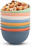 DXQCHDUO Unbreakable Bowls Set of 8,Lightweight Breakfast Cereal Bowls,Reusable and Sturdy Unbreakable Bowl for Soup,Colourful Salad Bowls,Dinner Bowl, Dessert Bowl Set for BBQ,Picnic