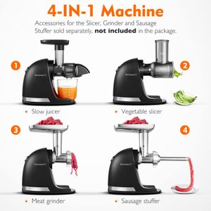 AMZCHEF Cold Press Juicer – Black, Slow Masticating Extractor