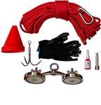 Brute Strength - Magnet fishing kit - 500KG - 2 x 75mm - Includes Gloves - 30m rope - Super Strong eyelet magnet - neodymium magnet - magnet fishing - fishing magnet